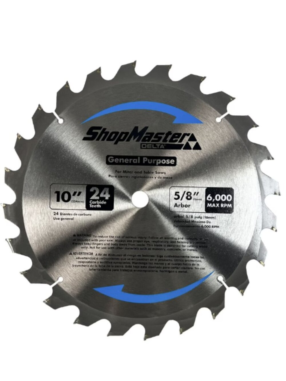 Delta ShopMaster 10in 24 Tooth Carbide Saw Blade